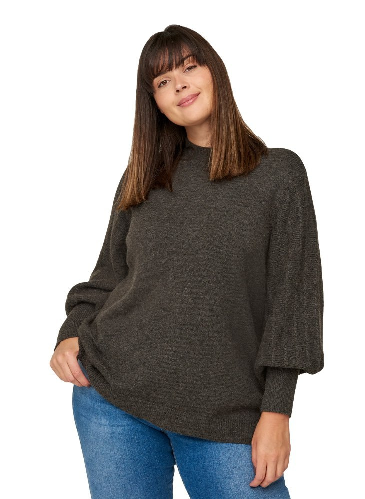 ZIZZI DZIANINOWY SWETER BALONOWE RĘKAWY 810A ZIZZI DZIANINOWY SWETER BALONOWE RĘKAWY 810A