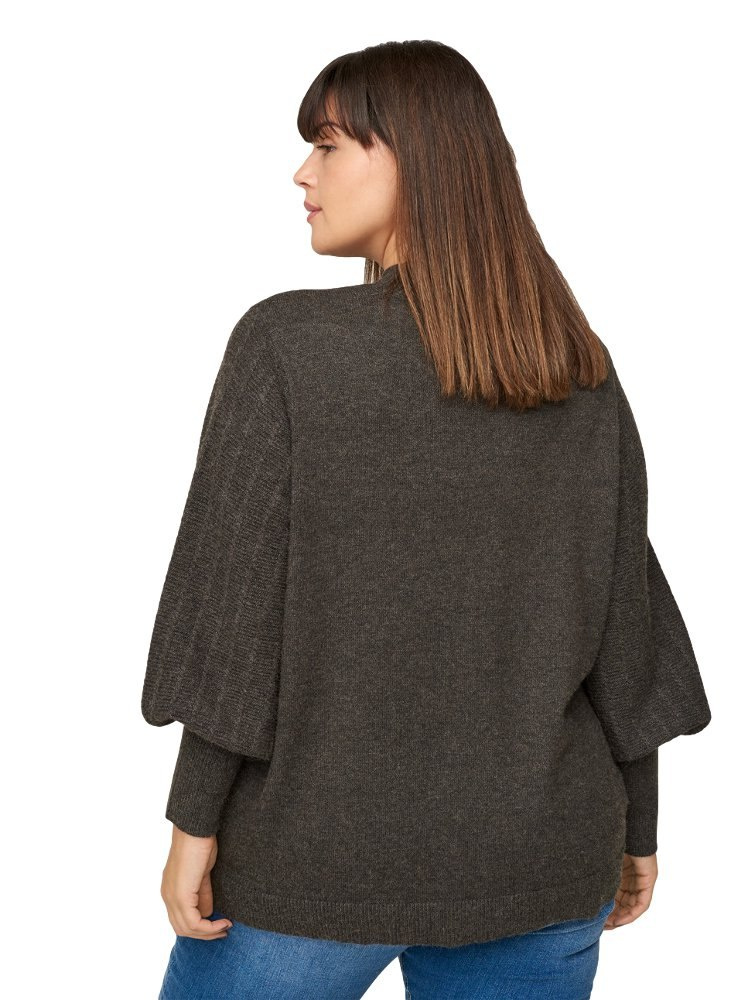 ZIZZI DZIANINOWY SWETER BALONOWE RĘKAWY 810A ZIZZI DZIANINOWY SWETER BALONOWE RĘKAWY 810A