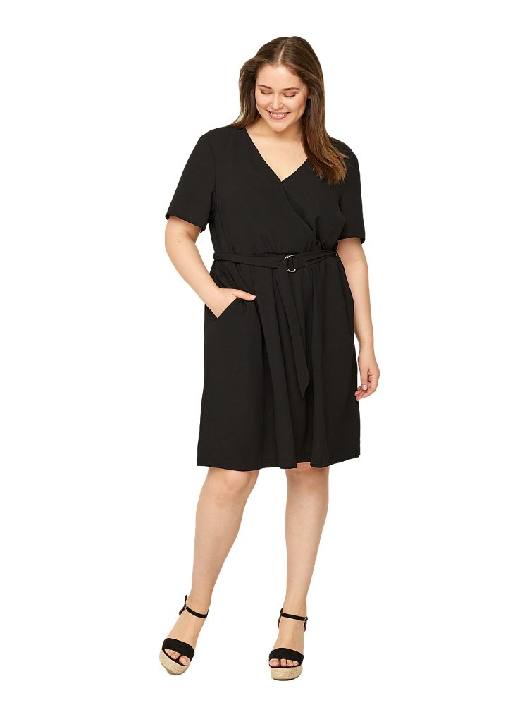 ZIZZI ELEGANCKA KOPERTOWA SUKIENKA CZERŃ 325A ZIZZI ELEGANCKA KOPERTOWA SUKIENKA CZERŃ 325A