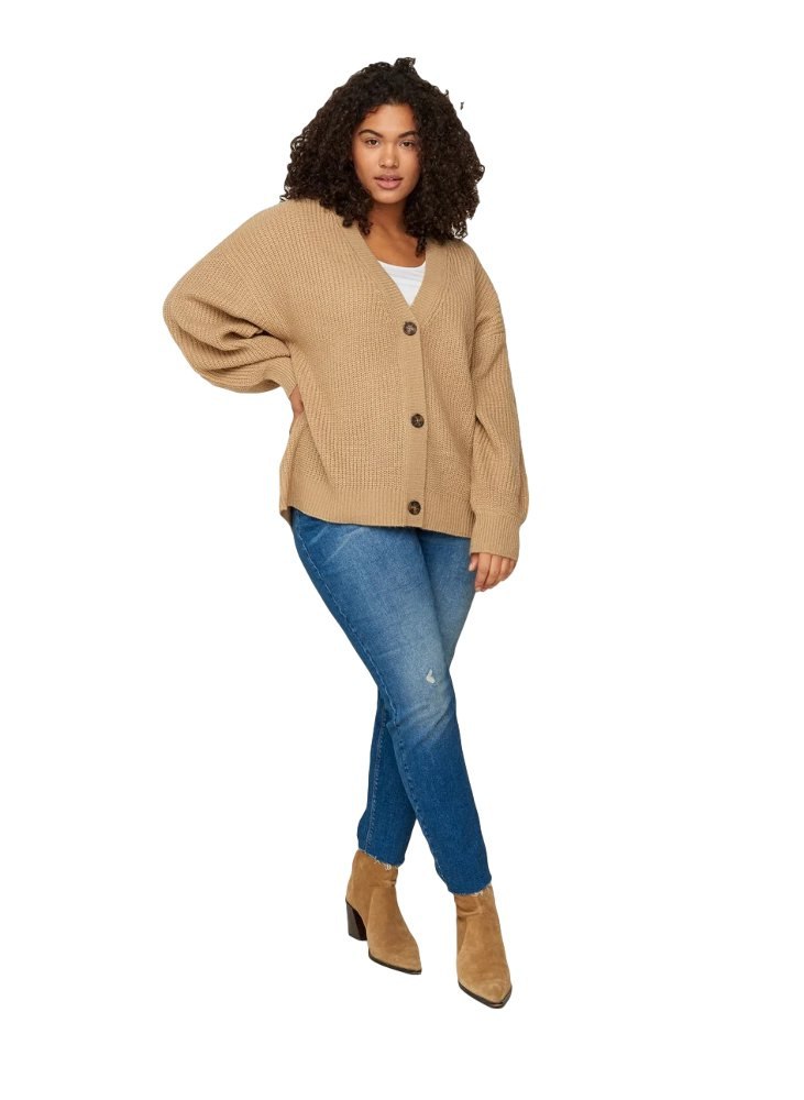 ZIZZI FANTASTYCZNY BEŻOWY SWETER GUZIKI 923A ZIZZI FANTASTYCZNY BEŻOWY SWETER GUZIKI 923A