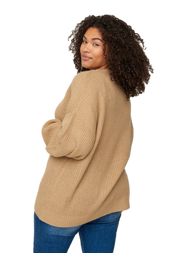 ZIZZI FANTASTYCZNY BEŻOWY SWETER GUZIKI 923A ZIZZI FANTASTYCZNY BEŻOWY SWETER GUZIKI 923A