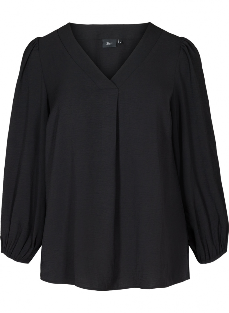 ZIZZI CZARNA ELEGANCKA BLUZKA BUFFKI 910G ZIZZI CZARNA ELEGANCKA BLUZKA BUFFKI 910G