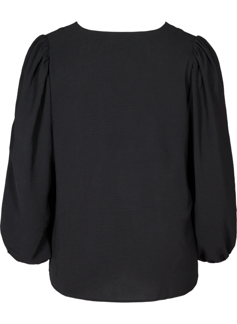 ZIZZI CZARNA ELEGANCKA BLUZKA BUFFKI 910G ZIZZI CZARNA ELEGANCKA BLUZKA BUFFKI 910G