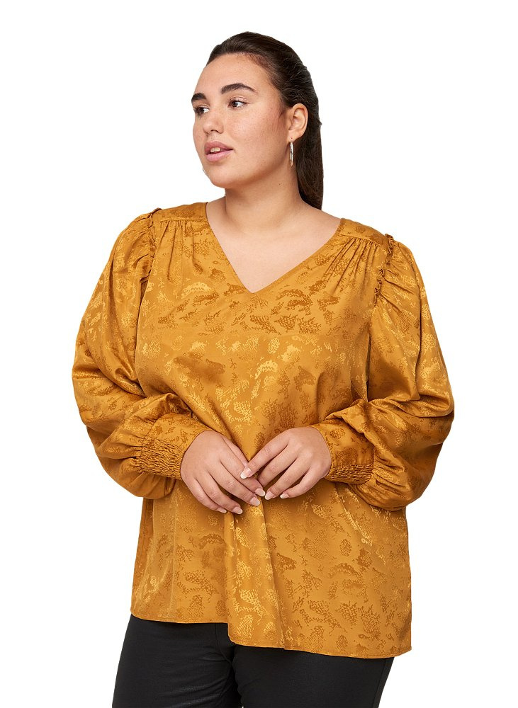 ZIZZI ELEGANCKA ŻÓŁTA BLUZKA BUFFKI 229A ZIZZI ELEGANCKA ŻÓŁTA BLUZKA BUFFKI 229A