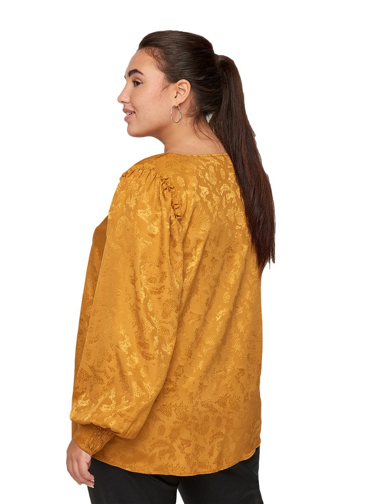 ZIZZI ELEGANCKA ŻÓŁTA BLUZKA BUFFKI 229A ZIZZI ELEGANCKA ŻÓŁTA BLUZKA BUFFKI 229A