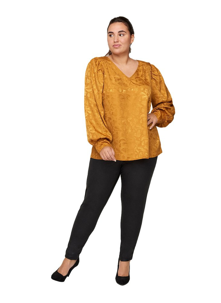 ZIZZI ELEGANCKA ŻÓŁTA BLUZKA BUFFKI 229A ZIZZI ELEGANCKA ŻÓŁTA BLUZKA BUFFKI 229A