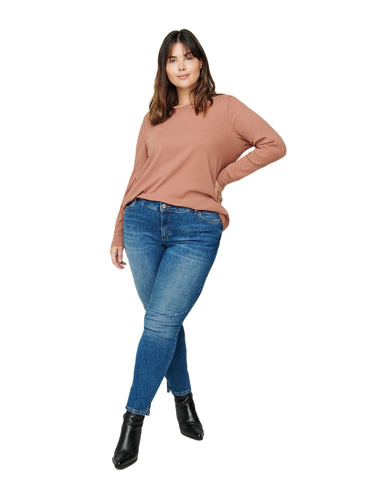 ZIZZI PRĄŻKOWANA BLUZKA JASNY BRĄZ 670A ZIZZI PRĄŻKOWANA BLUZKA JASNY BRĄZ 670A