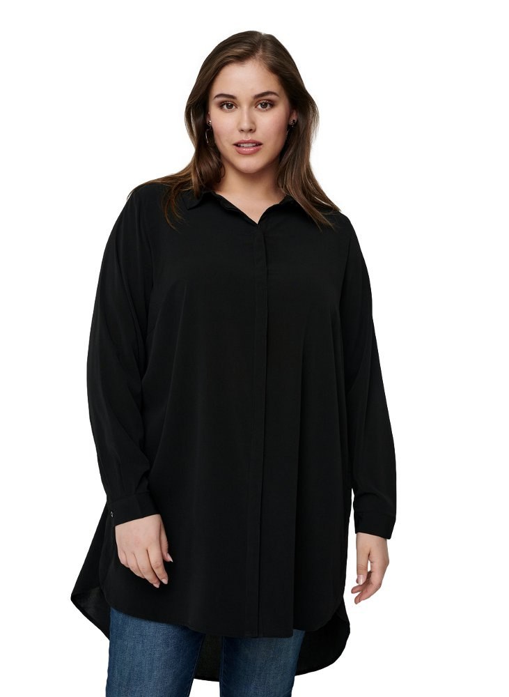 ZIZZI ELEGANCKA CZARNA DŁUGA KOSZULA 576A ZIZZI ELEGANCKA CZARNA DŁUGA KOSZULA 576A