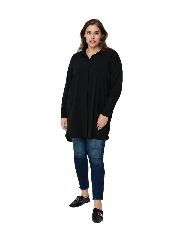 ZIZZI ELEGANCKA CZARNA DŁUGA KOSZULA 576A ZIZZI ELEGANCKA CZARNA DŁUGA KOSZULA 576A