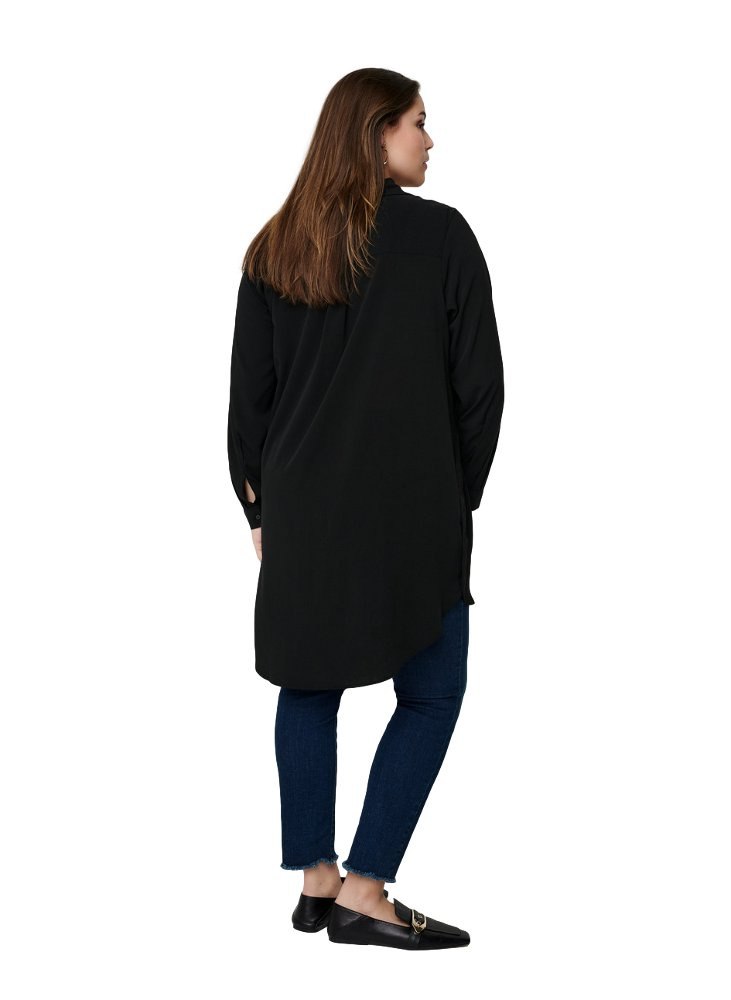 ZIZZI ELEGANCKA CZARNA DŁUGA KOSZULA 576A ZIZZI ELEGANCKA CZARNA DŁUGA KOSZULA 576A