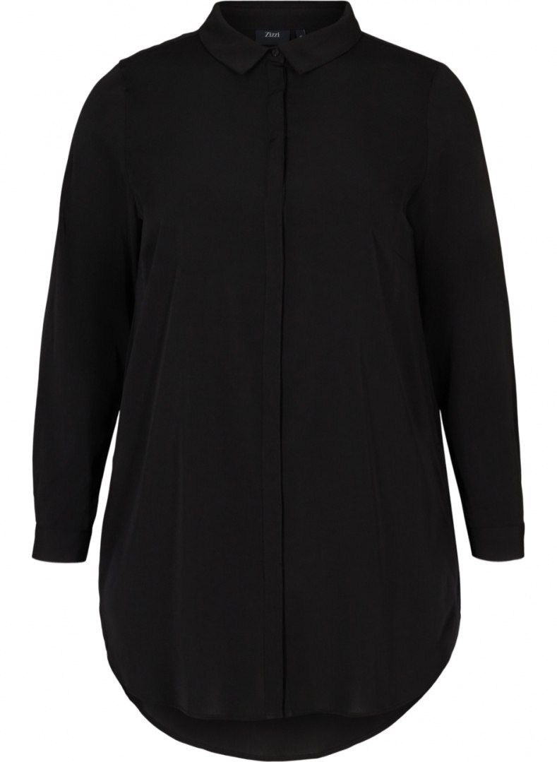 ZIZZI ELEGANCKA CZARNA DŁUGA KOSZULA 576A ZIZZI ELEGANCKA CZARNA DŁUGA KOSZULA 576A