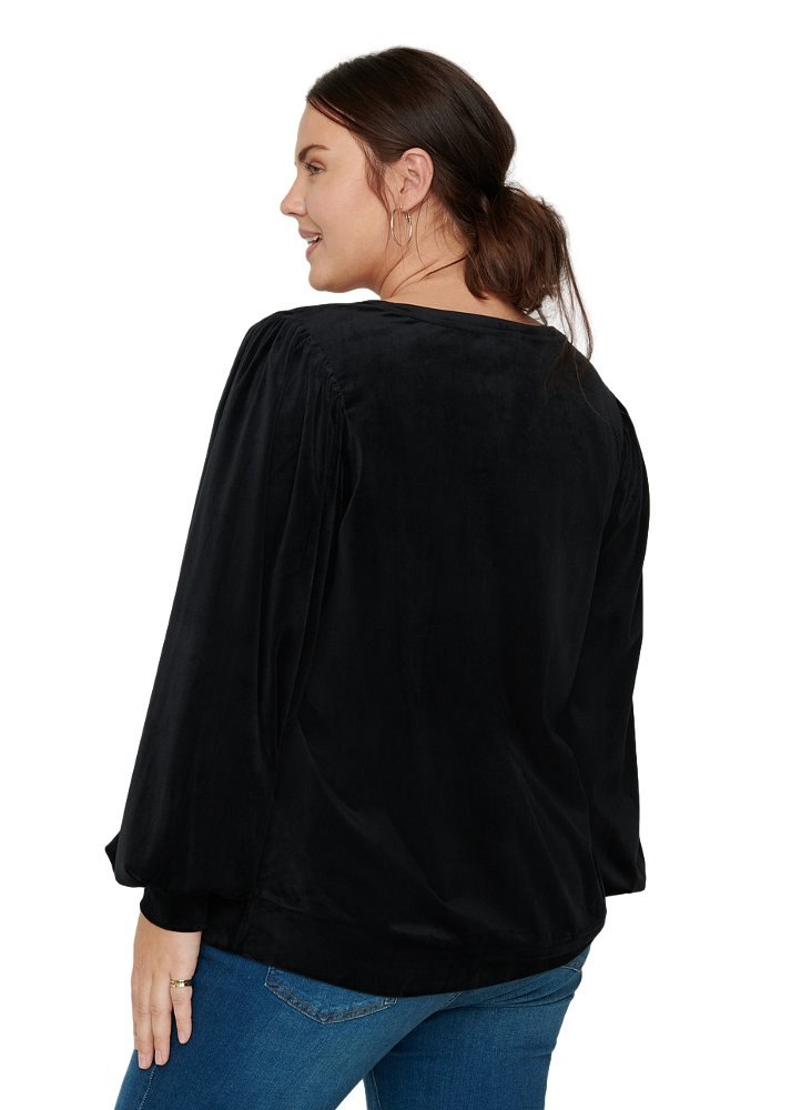 ZIZZI SZYKOWNA BLUZKA CZARNA WELUR 030B ZIZZI SZYKOWNA BLUZKA CZARNA WELUR 030B