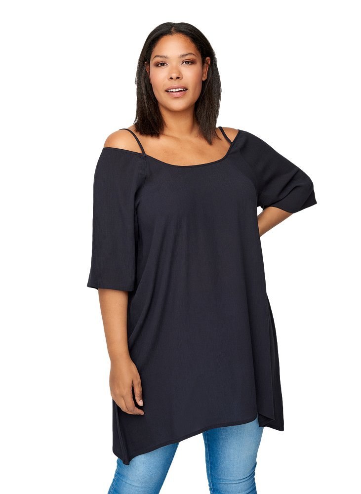ZIZZI CZARNA TUNIKA 2W1 HISZPANKA 558B ZIZZI CZARNA TUNIKA 2W1 HISZPANKA 558B