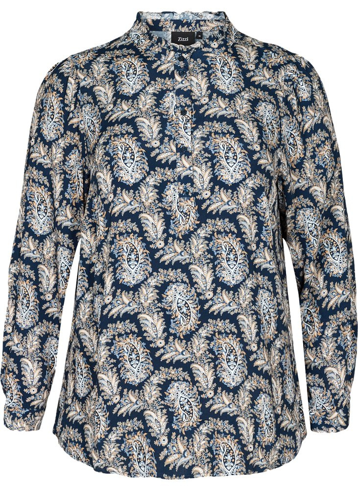 ZIZZI ELEGANCKA BLUZKA KOSZULOWA WZÓR 724B ZIZZI ELEGANCKA BLUZKA KOSZULOWA WZÓR 724B