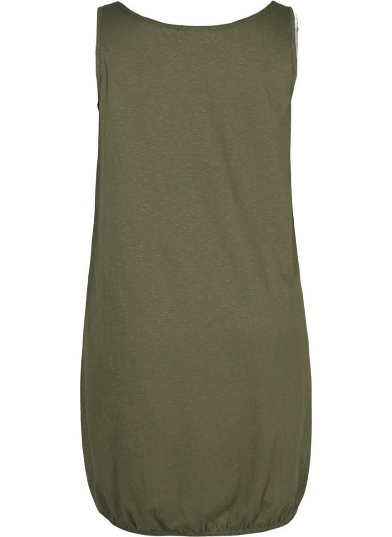 ZIZZI WYGODNA BAWEŁNIANA SUKIENKA KHAKI 013F ZIZZI WYGODNA BAWEŁNIANA SUKIENKA KHAKI 013F