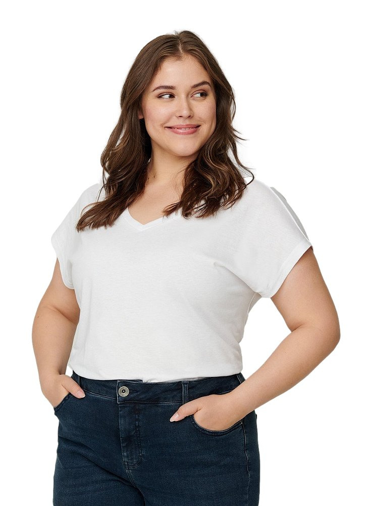ZIZZI KLASYCZNA BIAŁA BLUZKA T-SHIRT 470B ZIZZI KLASYCZNA BIAŁA BLUZKA T-SHIRT 470B