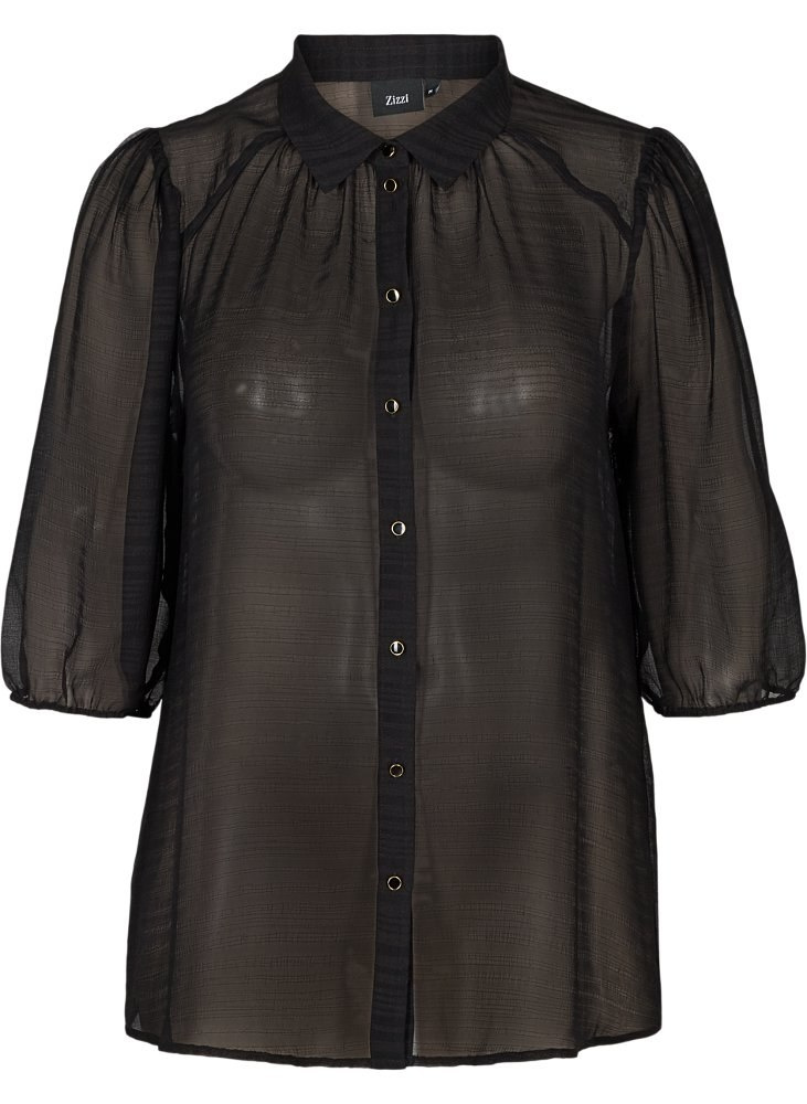 ZIZZI TRANSPARENTNA BLUZKA KOSZULOWA 048A ZIZZI TRANSPARENTNA BLUZKA KOSZULOWA 048A