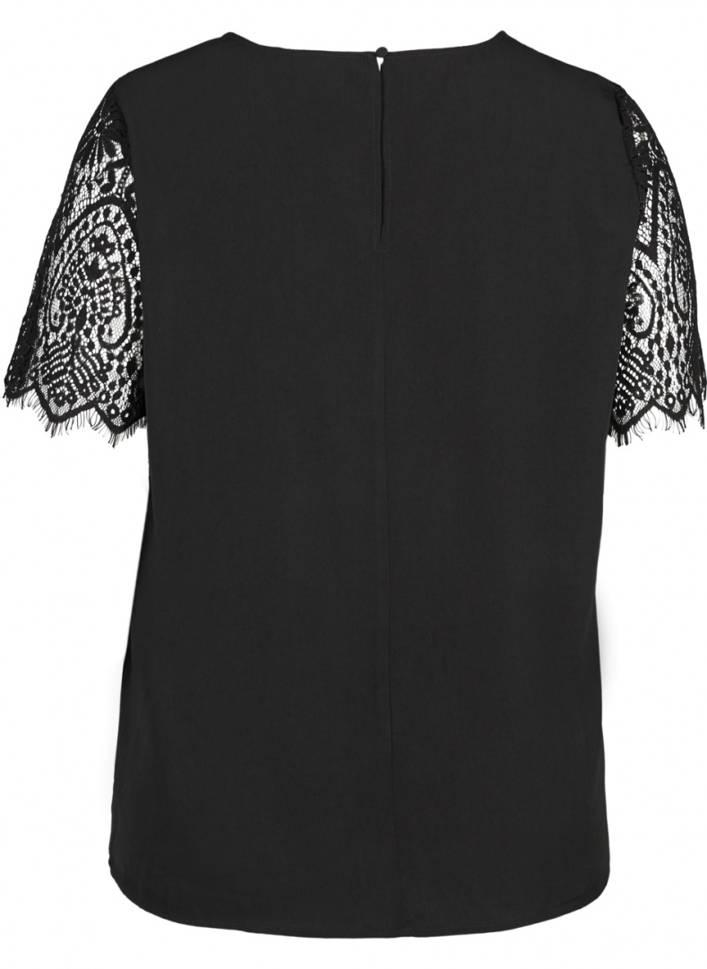ZIZZI ELEGANCKA CZARNA BLUZKA KORONKA 386B ZIZZI ELEGANCKA CZARNA BLUZKA KORONKA 386B