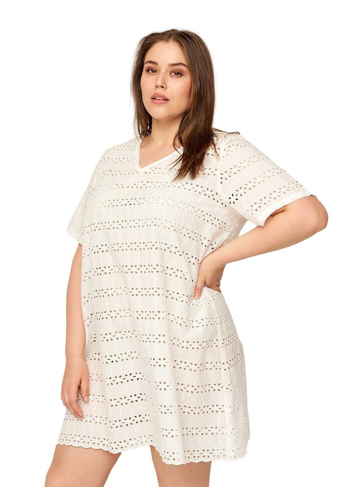 ZIZZI ELEGANCKA TUNIKA BIAŁA HAFTY 939A ZIZZI ELEGANCKA TUNIKA BIAŁA HAFTY 939A