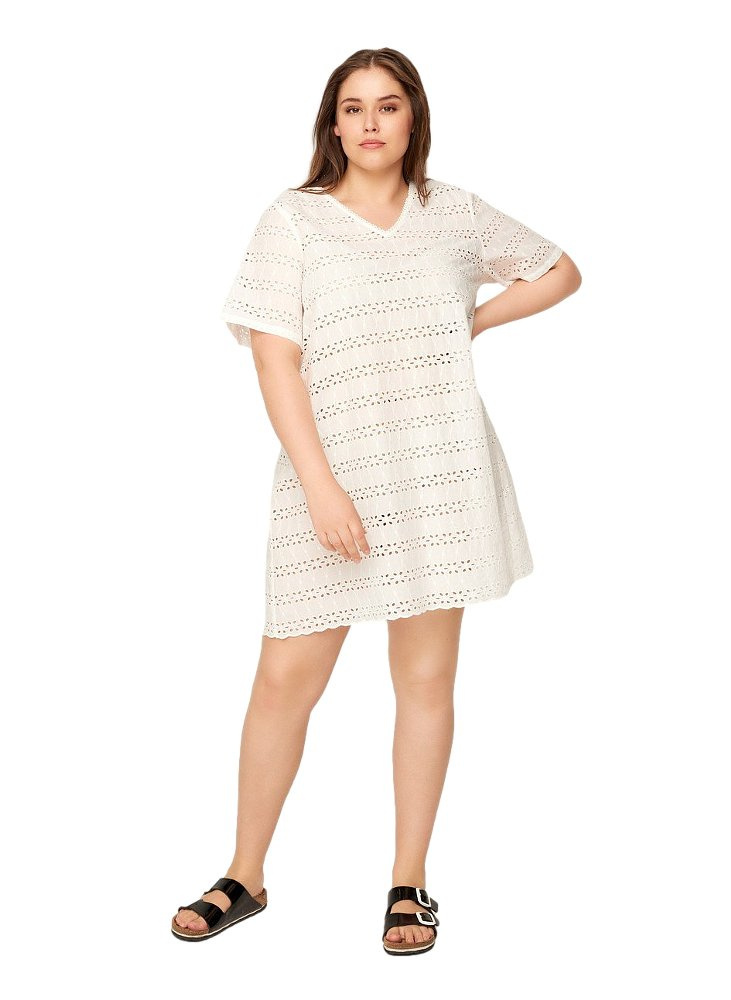 ZIZZI ELEGANCKA TUNIKA BIAŁA HAFTY 939A ZIZZI ELEGANCKA TUNIKA BIAŁA HAFTY 939A