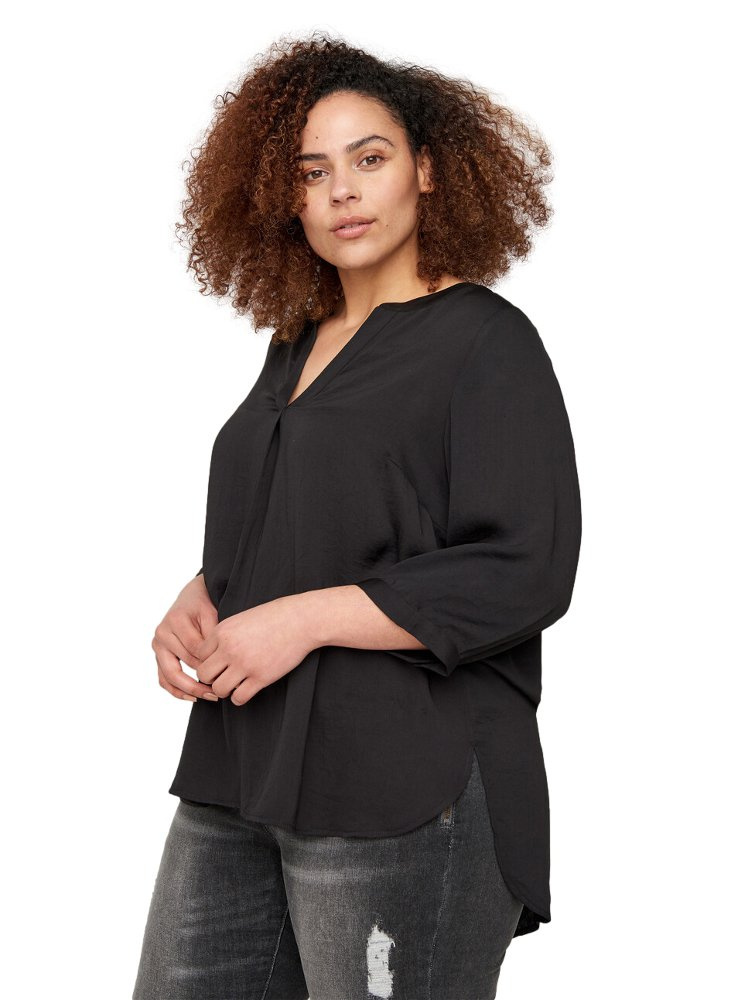 ZIZZI CZARNA BLUZKA KOSZULOWA 304A ZIZZI CZARNA BLUZKA KOSZULOWA 304A