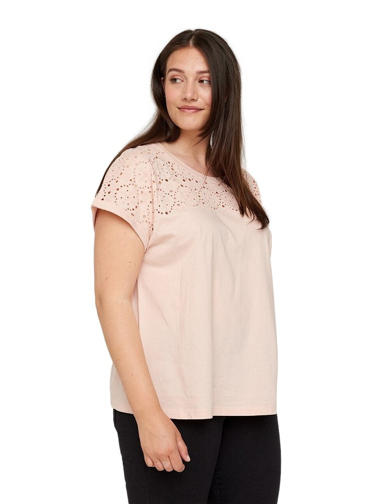 ZIZZI AŻUROWY RÓŻÓWY T-SHIRT BLUZKA 101A ZIZZI AŻUROWY RÓŻÓWY T-SHIRT BLUZKA 101A