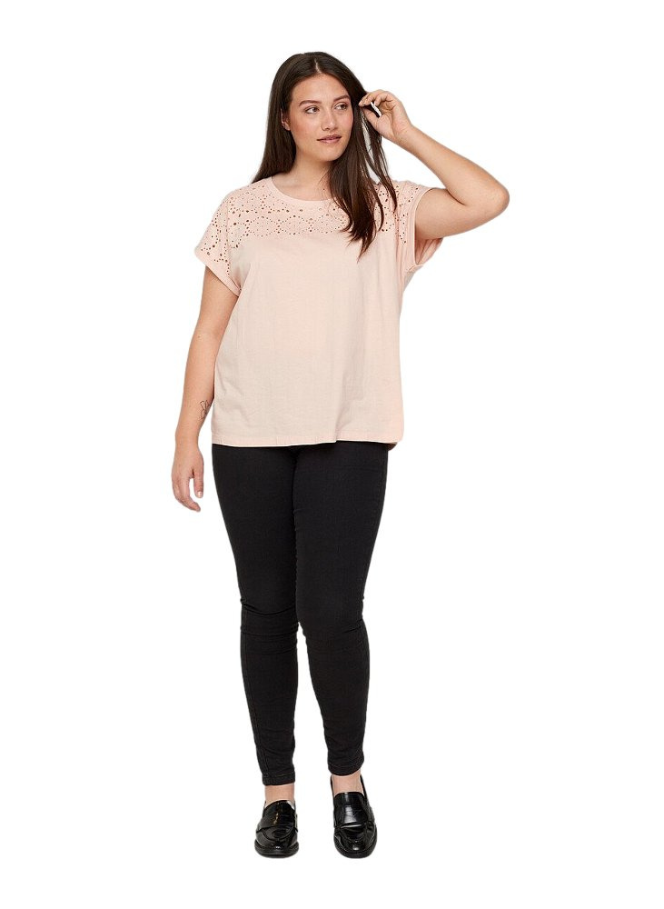 ZIZZI AŻUROWY RÓŻÓWY T-SHIRT BLUZKA 101A ZIZZI AŻUROWY RÓŻÓWY T-SHIRT BLUZKA 101A