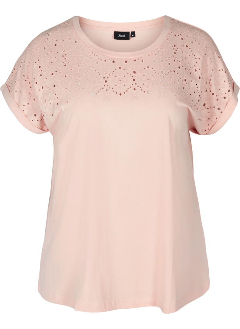 ZIZZI AŻUROWY RÓŻÓWY T-SHIRT BLUZKA 101A ZIZZI AŻUROWY RÓŻÓWY T-SHIRT BLUZKA 101A