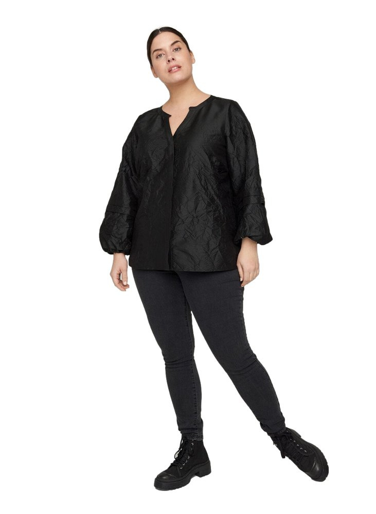 ZIZZI STYLOWA CZARNA KOSZULA GUZIKI 053B ZIZZI STYLOWA CZARNA KOSZULA GUZIKI 053B
