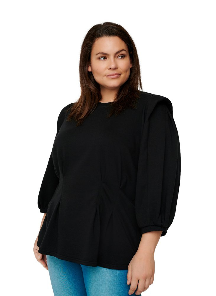 ZIZZI CZARNA ELEGANCKA BLUZKA BUFFKI 500A ZIZZI CZARNA ELEGANCKA BLUZKA BUFFKI 500A