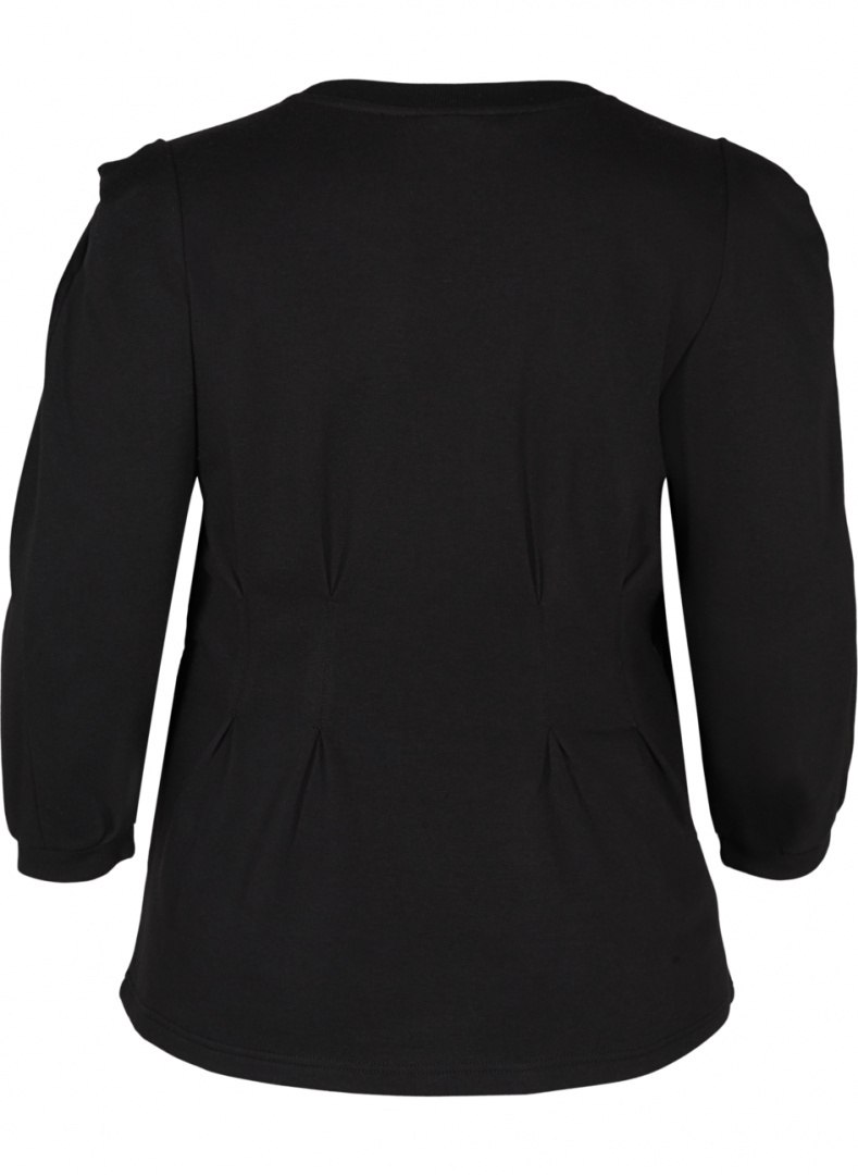 ZIZZI CZARNA ELEGANCKA BLUZKA BUFFKI 500A ZIZZI CZARNA ELEGANCKA BLUZKA BUFFKI 500A