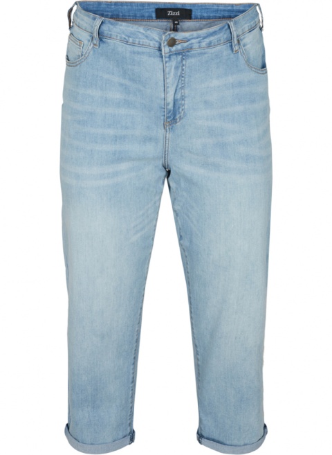 ZIZZI JASNE SPODNIE PROSTE JEANSY 7/8 653A