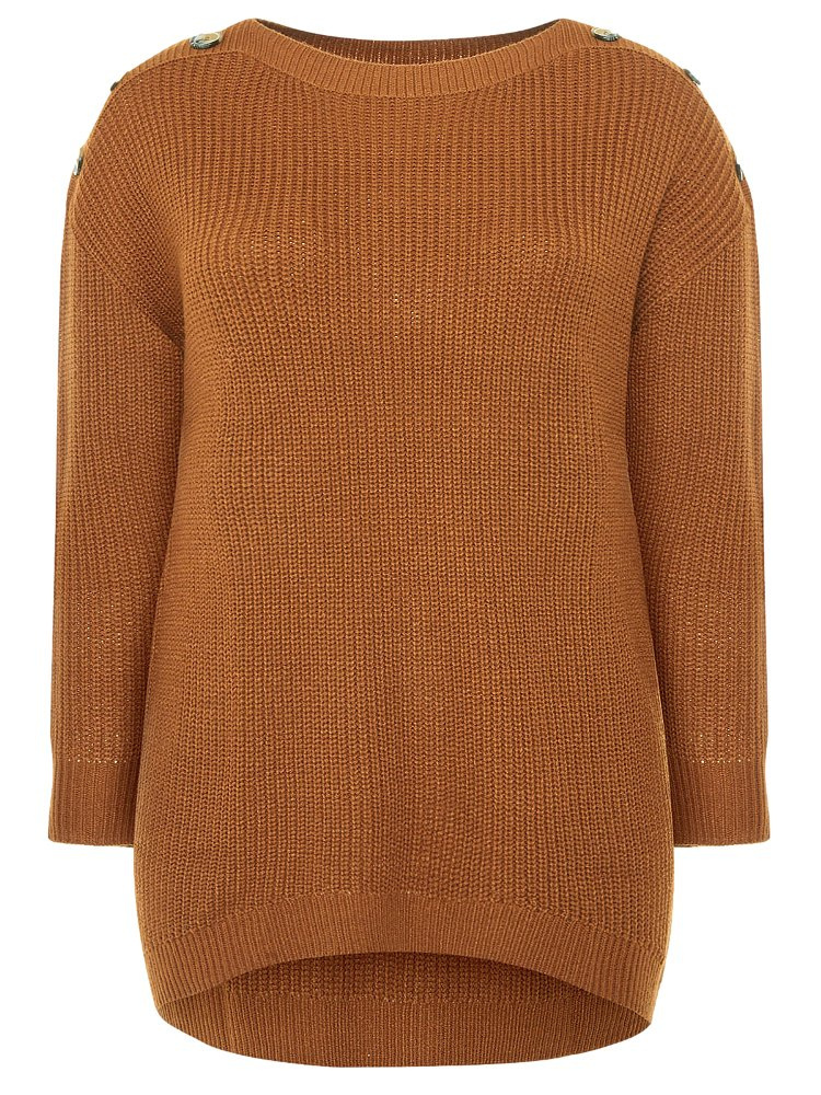YOURS CIEPŁY SWETER Z GUZIKAMI BRĄZ YS08 YOURS CIEPŁY SWETER Z GUZIKAMI BRĄZ YS08