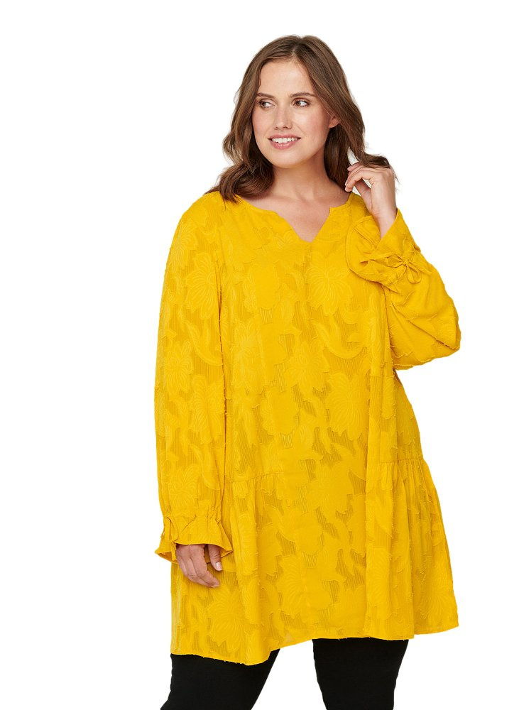 ZIZZI ŻÓŁTA ELEGANCKA TUNIKA WZORY 802A ZIZZI ŻÓŁTA ELEGANCKA TUNIKA WZORY 802A