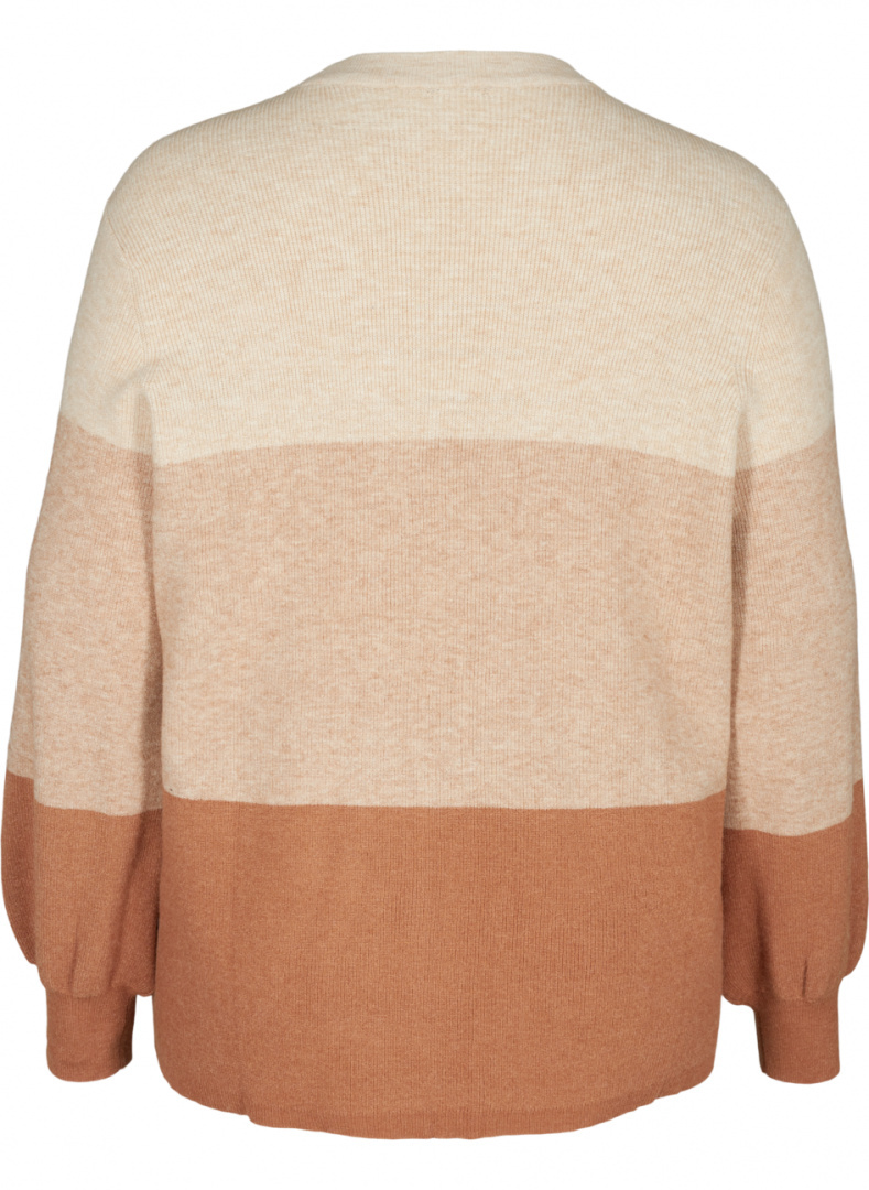 ZIZZI JESIENNY DZIANINOWY SWETER W PASKI 873L ZIZZI JESIENNY DZIANINOWY SWETER W PASKI 873L
