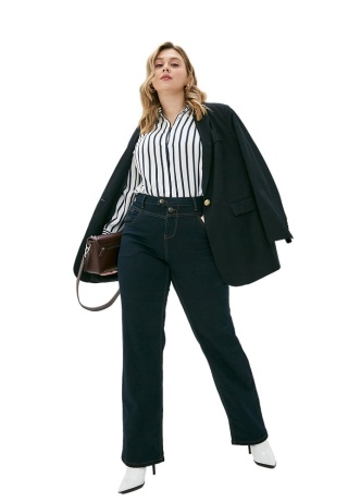 ZIZZI JEANSY PROSTA NOGAWKA GRANAT N86 400A