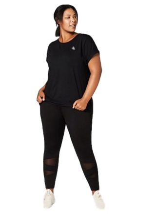 ZIZZI WYGODNY CZARNY SPORTOWY T-SHIRT 053A