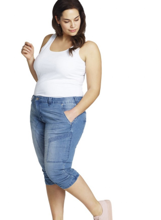ZIZZI MODNE RYBACZKI DENIM BLUE ŚCIĄGACZ 111A