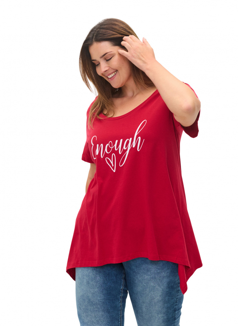 ZIZZI CZERWONY T-SHIRT BLUZKA NAPIS 098C ZIZZI CZERWONY T-SHIRT BLUZKA NAPIS 098C