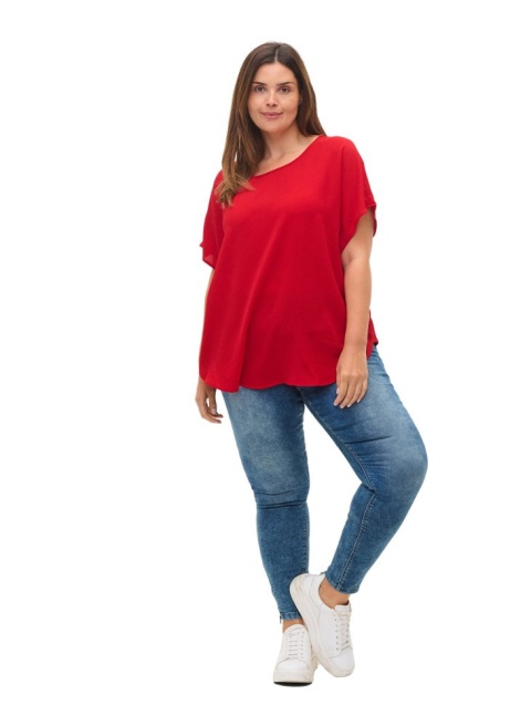 ZIZZI ŚWIETNA CZERWONA BLUZKA 000A