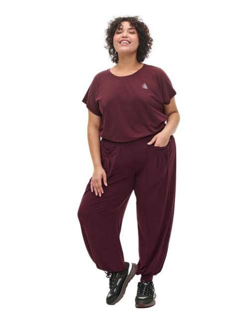 ZIZZI WYGODNY CIEMNO BORDOWY T-SHIRT 053A