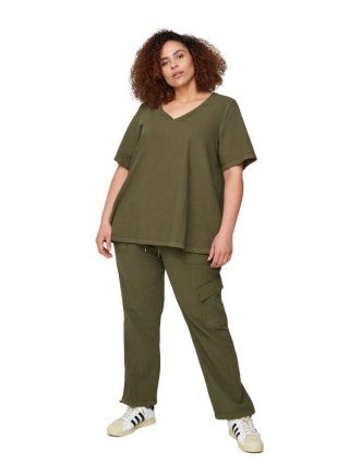 ZIZZI BAWEŁNIANE SPODNIE KHAKI 000S