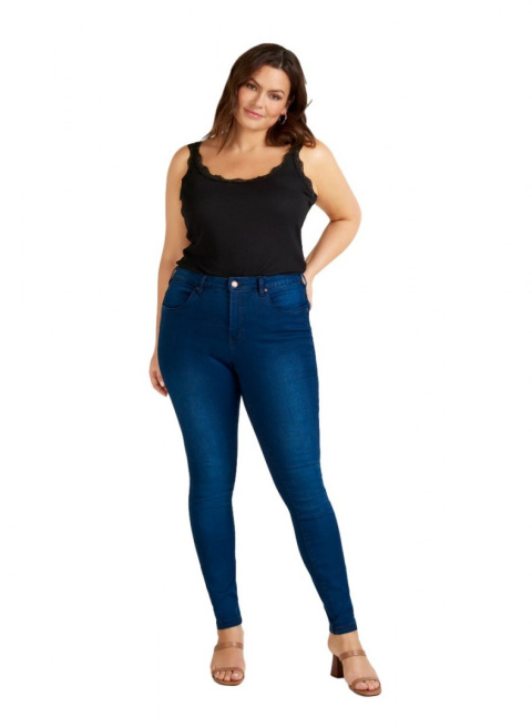 ZIZZI GRANATOWE JEANSY RURKI BLUE DENIM N78 305L