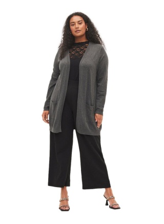 ZIZZI MODNA SZARA NARZUTKA SWETER 099E