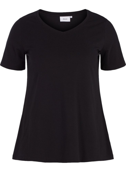 ZIZZI KLASYCZNY WYGODNY CZARNY T-SHIRT 010A ZIZZI KLASYCZNY WYGODNY CZARNY T-SHIRT 010A