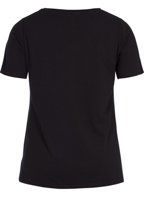 ZIZZI KLASYCZNY WYGODNY CZARNY T-SHIRT 010A ZIZZI KLASYCZNY WYGODNY CZARNY T-SHIRT 010A
