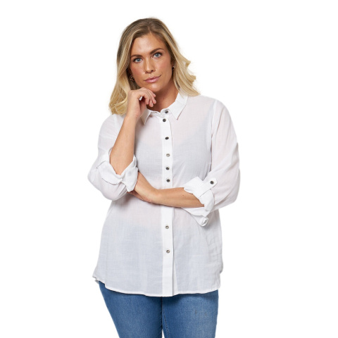 SHIRTMAKER BIAŁA BAWEŁNIANA KOSZULA S265