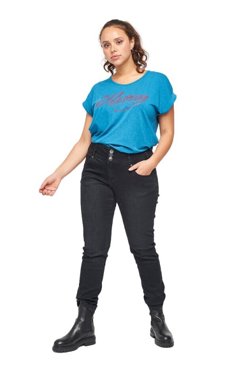 ADIA SPODNIE JEANSY PRZECIERANE CZARNE A166