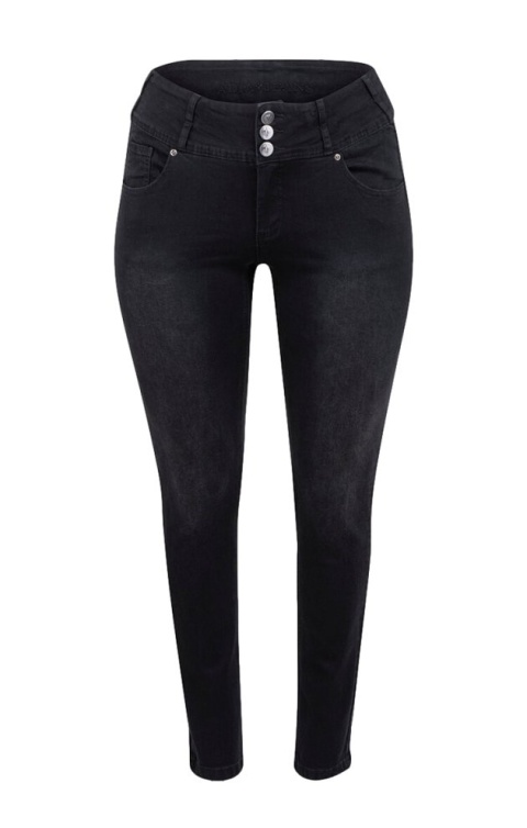 ADIA SPODNIE JEANSY PRZECIERANE CZARNE A166