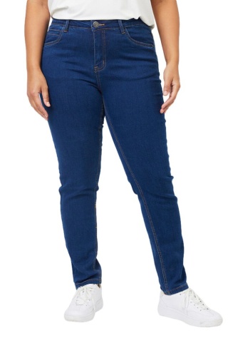 ADIA SPODNIE JEANSY RURKI CIEMNY NIEBIESKI A155